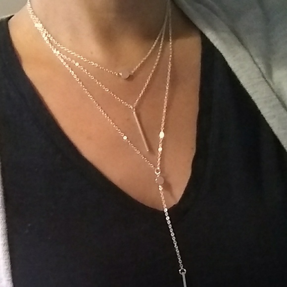 3 Layer Gold or Silver Necklace - Picture 7 of 7